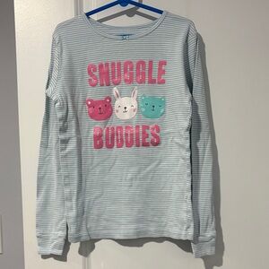 Carter's Snuggle Buddies Striped Long Sleeve Tee - Pink,White,Blue Girls Size 12
